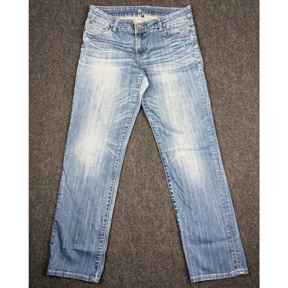 Kut from the Kloth Straight Leg Jeans Medium Wash Blue Denim Womens 10